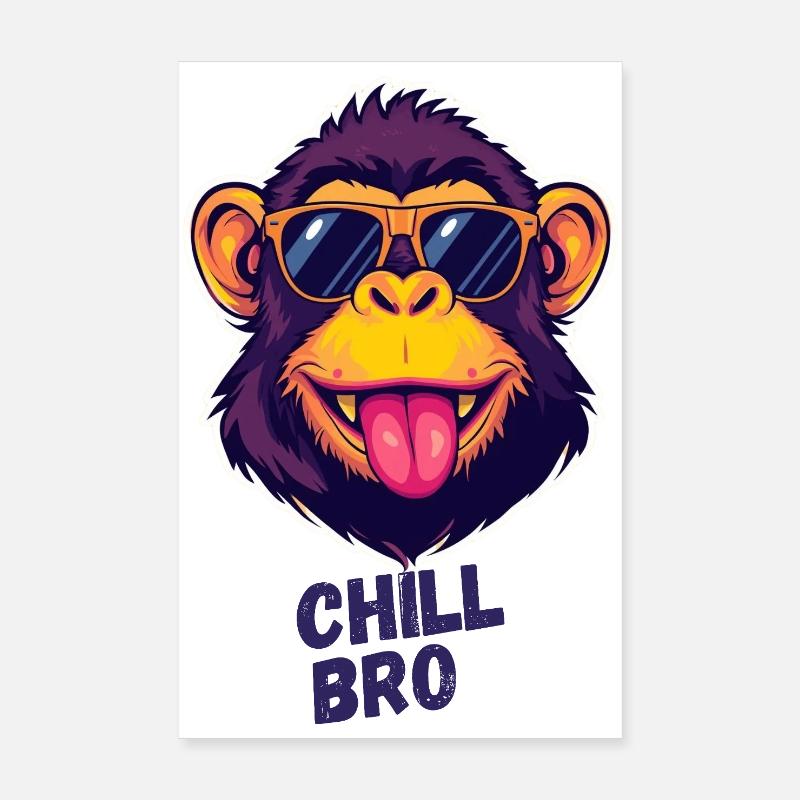 Chill Bro Monkey Poster 8" x 12" (20x30 cm)
