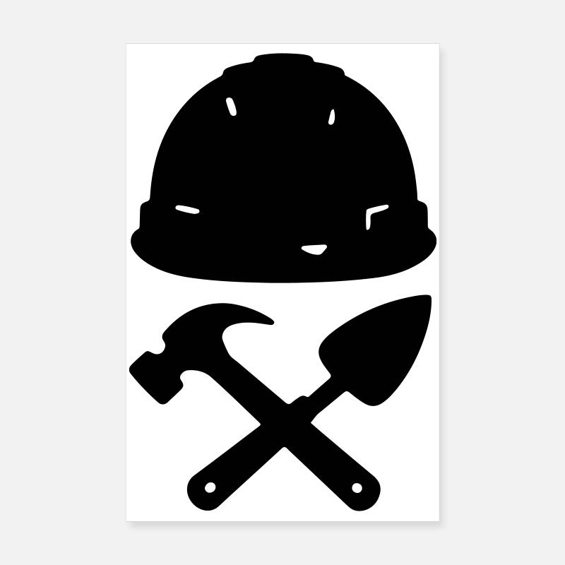 T-Shirt-Konstruktion – Builder Tools Helm Poster 20x30 cm