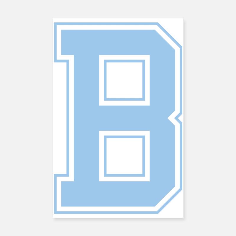 Monogramm Hellblau Varsity College Erster B Poster 20x30 cm
