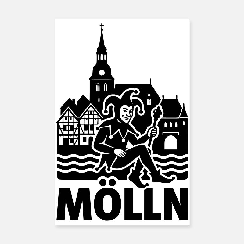 Monument de la silhouette de la ville de Mölln Poster 20 x 30 cm