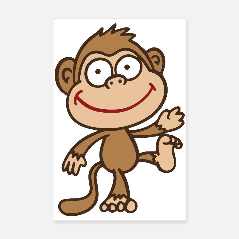 singe - Poster 20 x 30 cm - blanc
