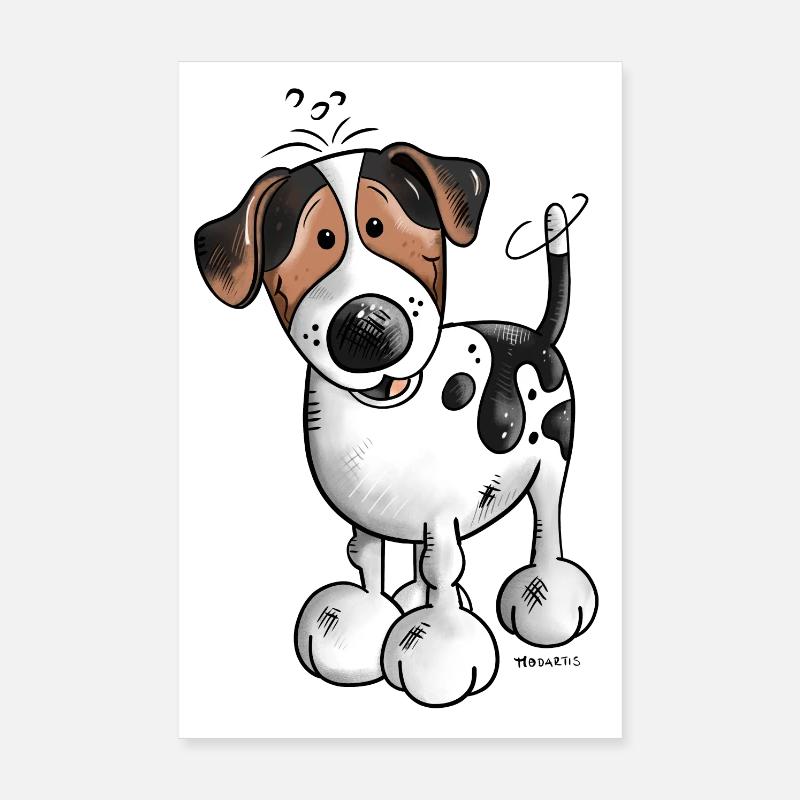 Da kommt ein Jack Russell - Poster 20x30 cm - Weiß