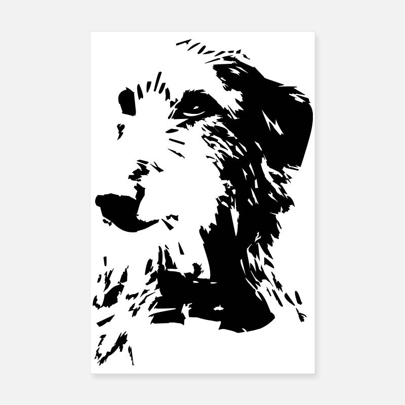 Scottish Deerhound head - Poster 8" x 12" (20x30 cm) - white