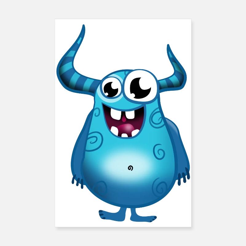 Monster - Poster 20x30 cm - Weiß