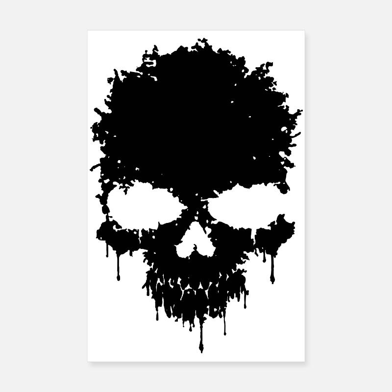 Schädel-Grunge - Poster 20x30 cm - Weiß
