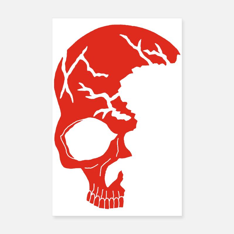 Roter Halbschädel Poster 20x30 cm