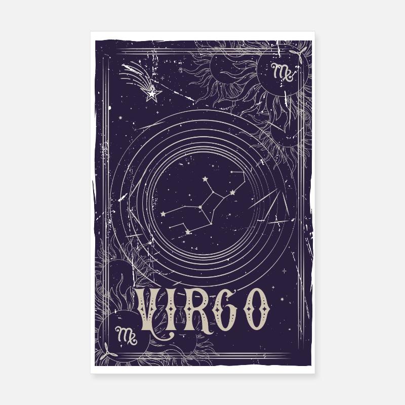 Virgo Constellation Circular Art Poster 8" x 12" (20x30 cm)