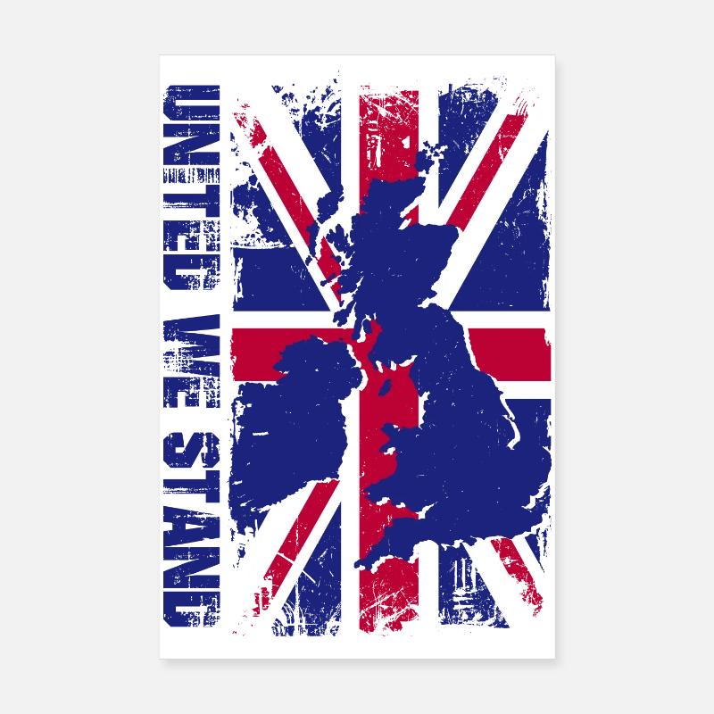 Union Jack Map Splash Poster 8" x 12" (20x30 cm)