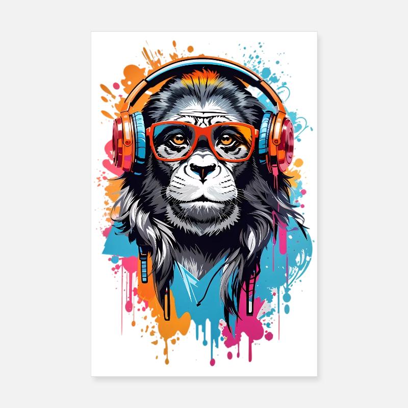 Singe cool Poster 20 x 30 cm