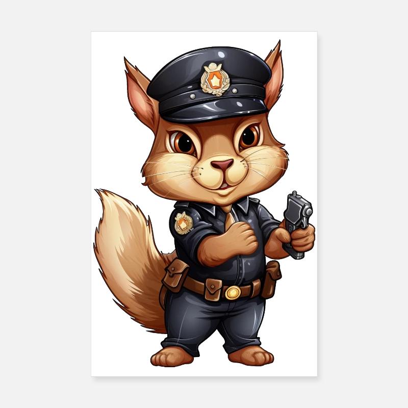Policier écureuil Poster 20 x 30 cm