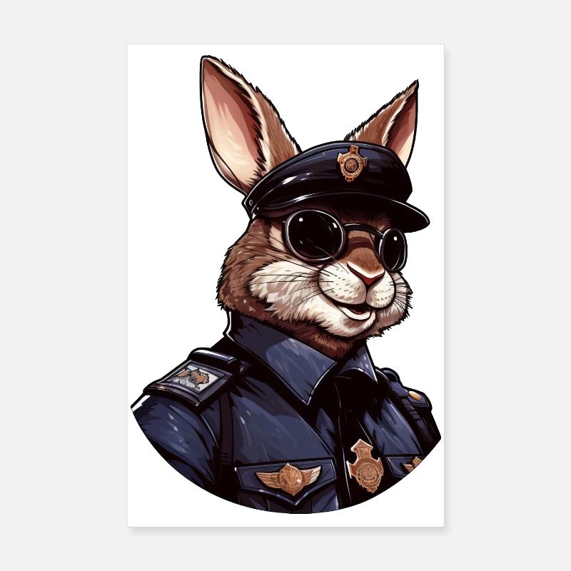 Bunnies Police Poster 8" x 12" (20x30 cm)