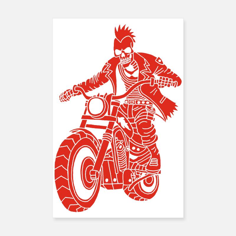 The Red Biker from Hell Poster 8" x 12" (20x30 cm)