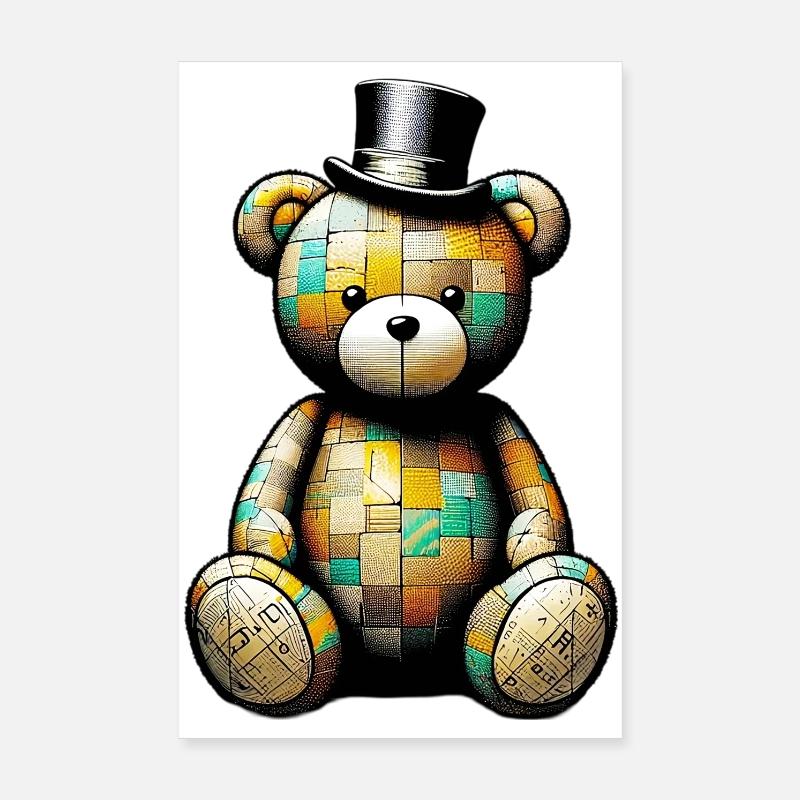 Teddy Bear Chapeau haut de forme Teddy Bear Poster 20 x 30 cm