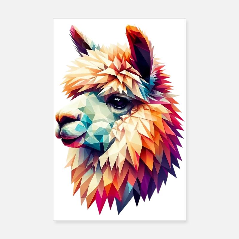 Alpaga polygonal Poster 20 x 30 cm