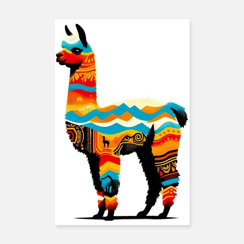 Alpaka - Poster 20x30 cm - Weiß