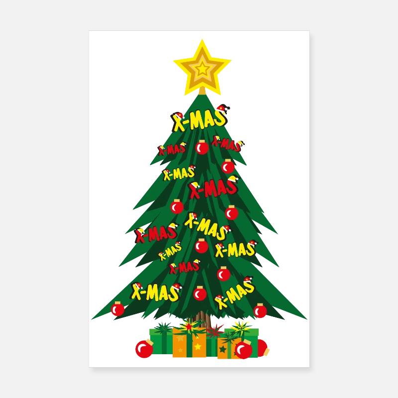 Weihnachtsbaum mit viel Liebe und Stern. - Poster 20x30 cm - Weiß