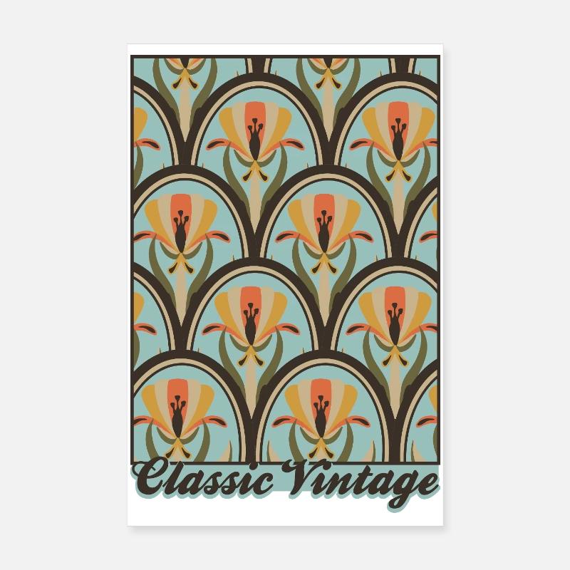 Klassisk Vintage – Art Nouveau-mønster Poster 20x30 cm