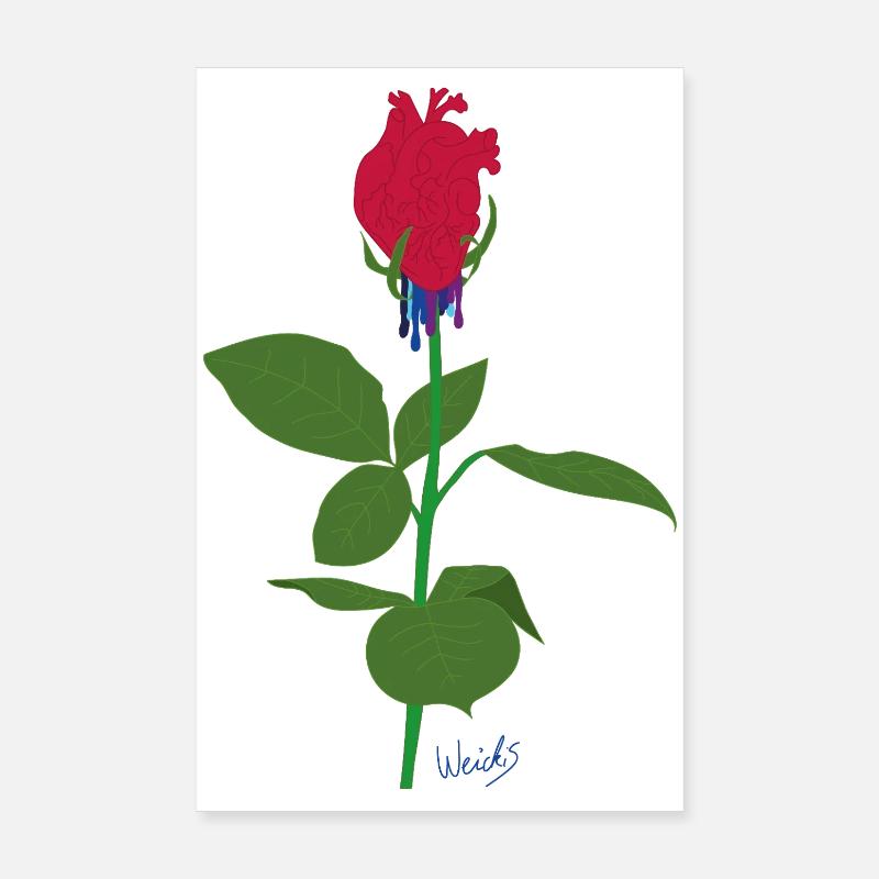 Cœur rose Poster 20 x 30 cm