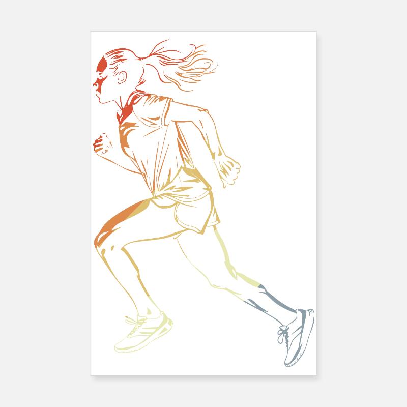 Dessin de coureur style rétro Poster 20 x 30 cm