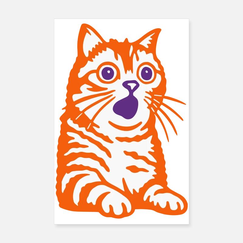 Chat étonné Poster 20 x 30 cm