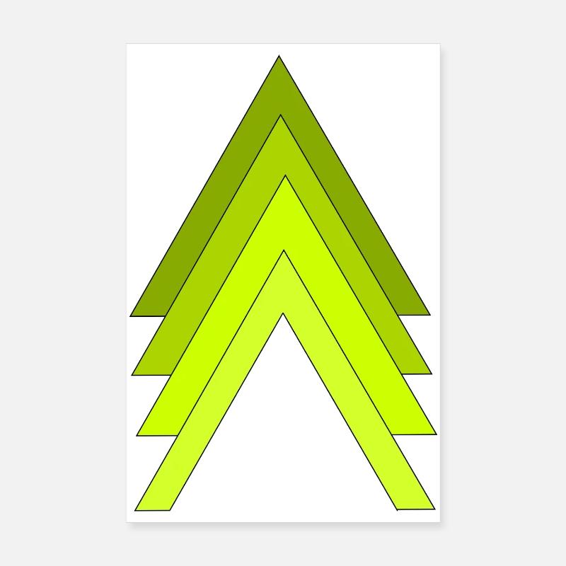 Flèches vert néon Poster 20 x 30 cm