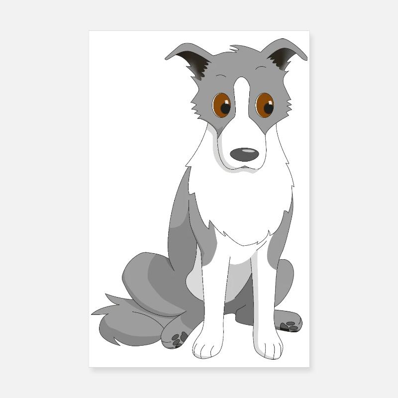 Border Collie Œil latéral Poster 20 x 30 cm