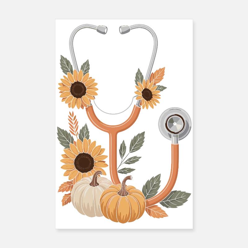 Herbstliches Stethoskop Poster 20x30 cm