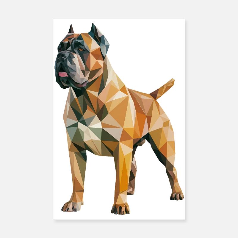 Mastiff - Cooles Low-Poly-Logo Poster 20x30 cm