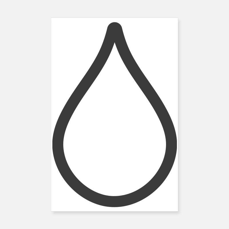 Simple Water Drop Icon Logo Poster 8" x 12" (20x30 cm)