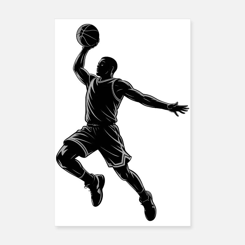 Basketball Dunk - Cool Silhouette Logo Poster 20 x 30 cm