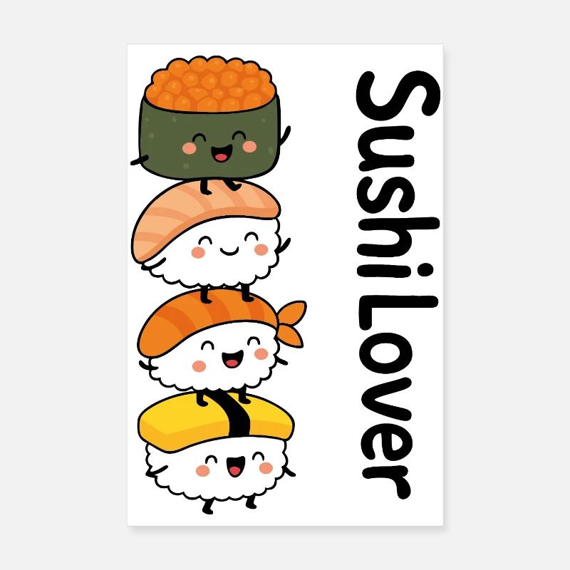 Sushi Lover – Tour de la mignonnerie Poster 20 x 30 cm