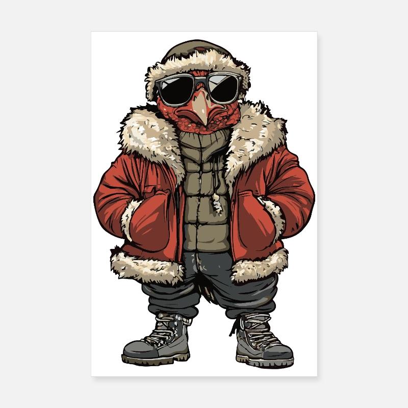 Truthahn Cool Winter Poster 20x30 cm