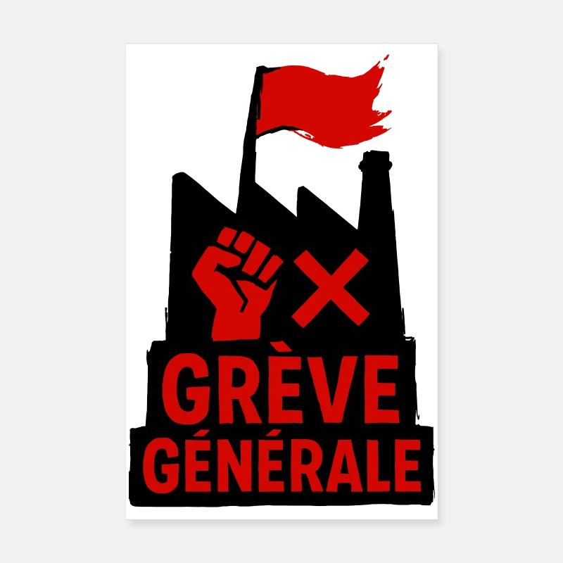 Generalstreik – Gewerkschaft Poster 20x30 cm