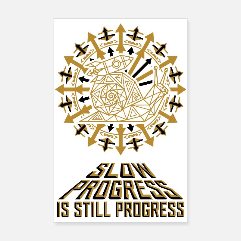 Slow Progress Raketen Schnecke Poster 20x30 cm