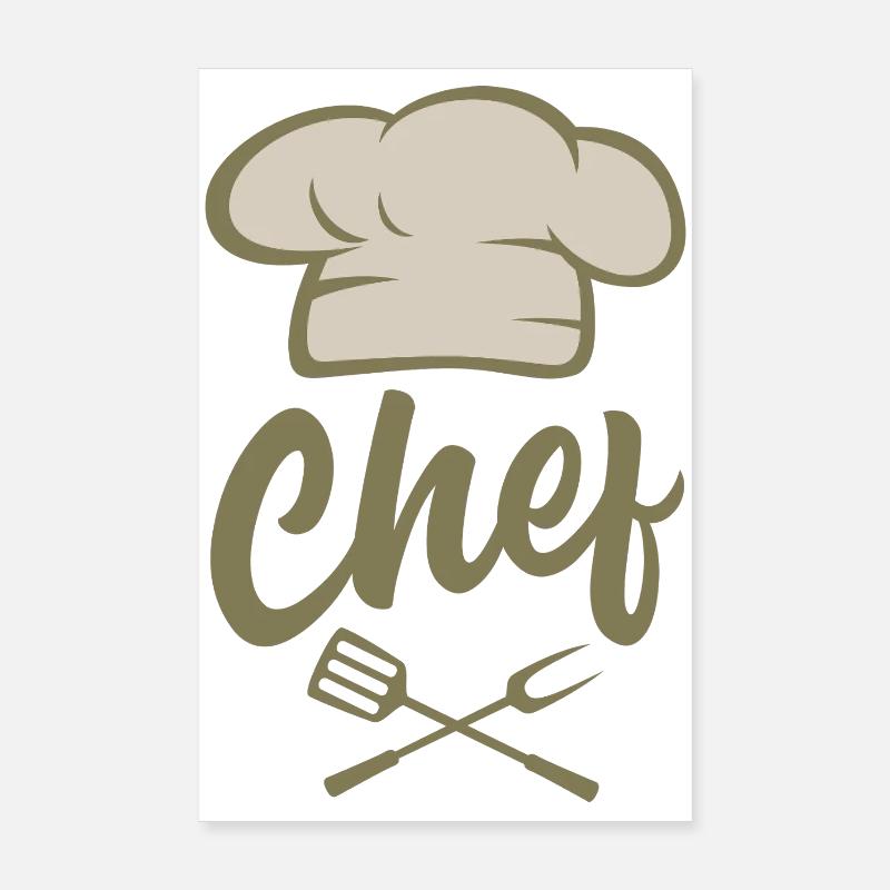 Chef am Griller Poster 20x30 cm