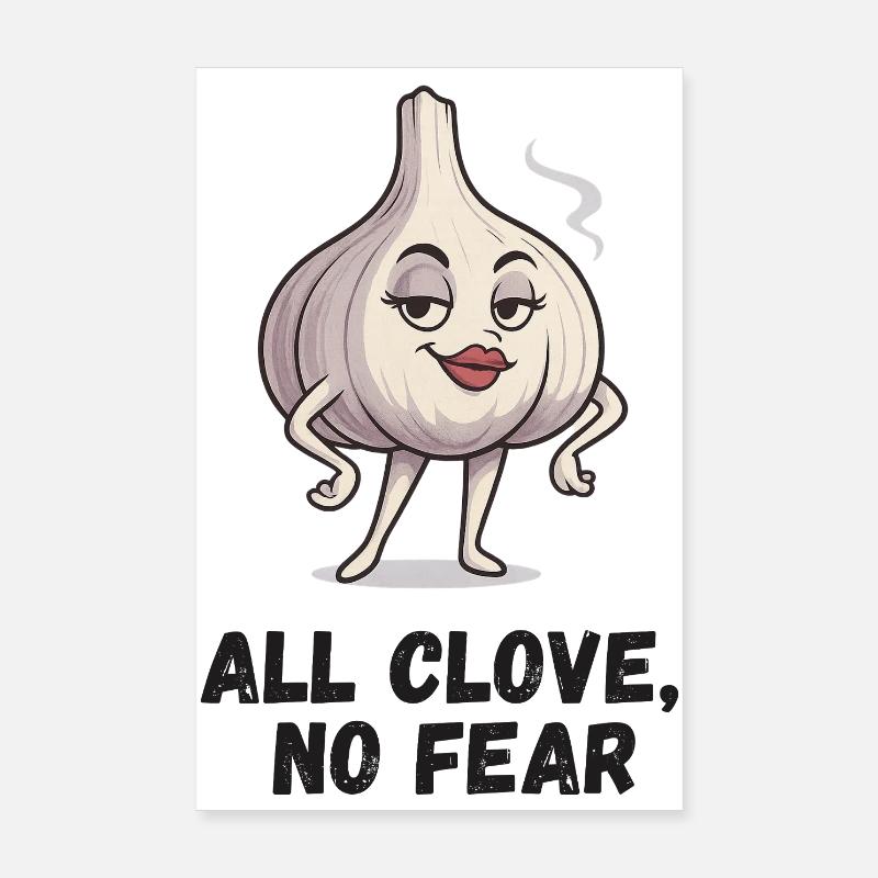 All Clove No Fear – Garlic Comic Poster 20 x 30 cm