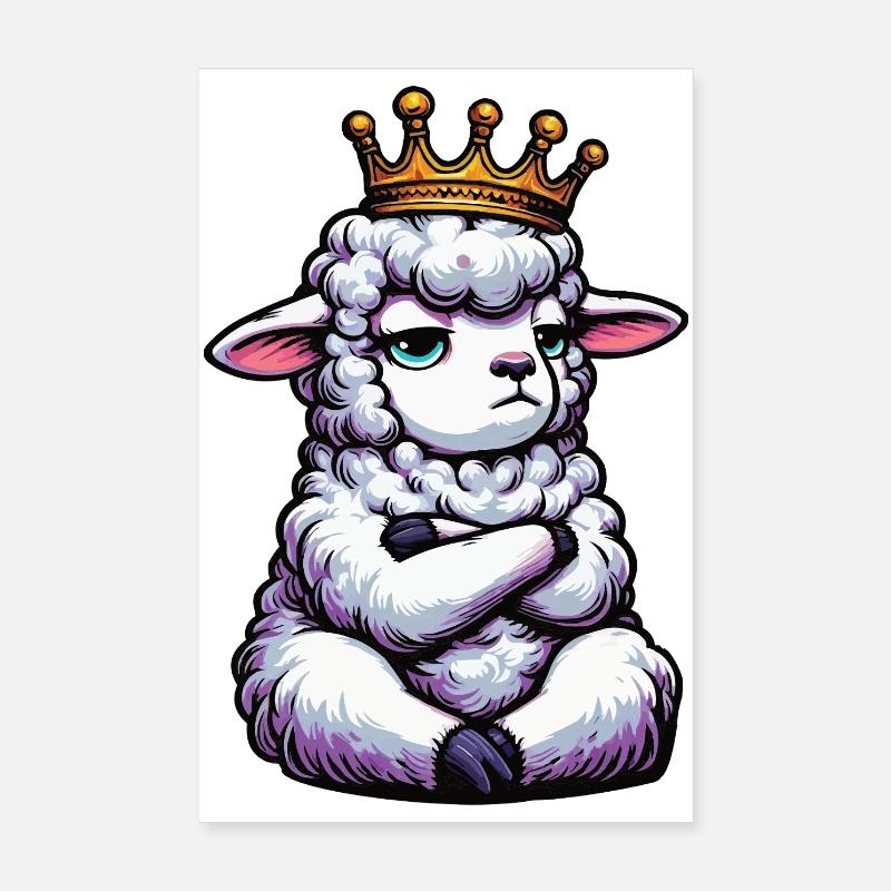 Sheep Sheep Shepherd Sheep Keeper Ram Poster 8" x 12" (20x30 cm)