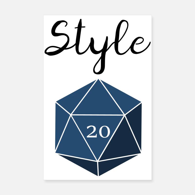 Style Check d20 - Poster 8" x 12" (20x30 cm) - white