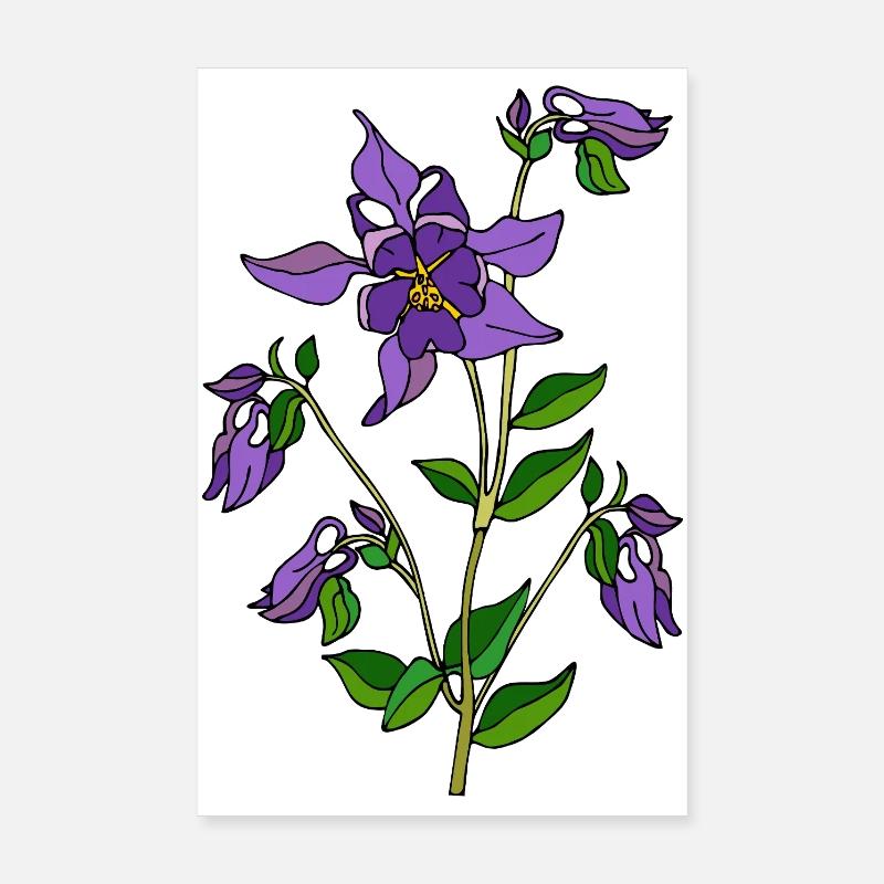 Blumen - Poster 20x30 cm - Weiß