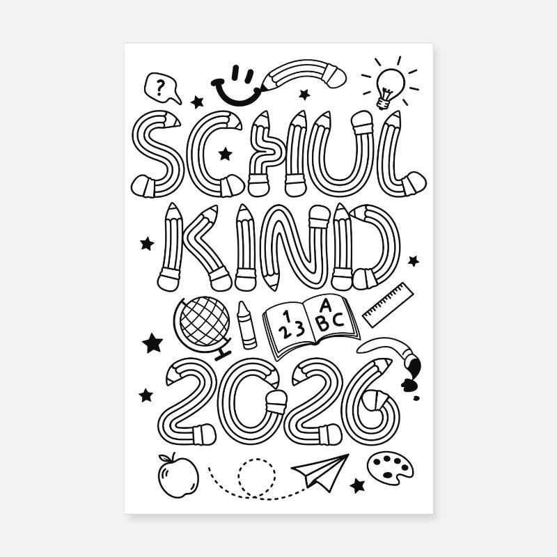 Schulkind 2026 Buntstifte Einschulung Schulanfang Poster 20x30 cm