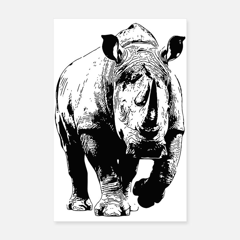 Rhinoceros Poster 8" x 12" (20x30 cm)
