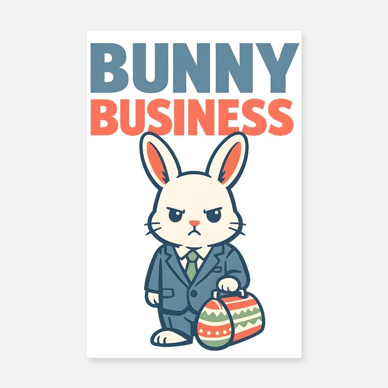 Lapin de Pâques dans la poche poitrine Pâques Poster 20 x 30 cm