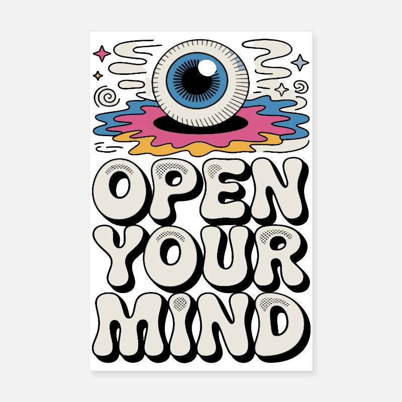  Open Your Mind Psychedelic Auge Retro Hippie Poster 20 x 30 cm