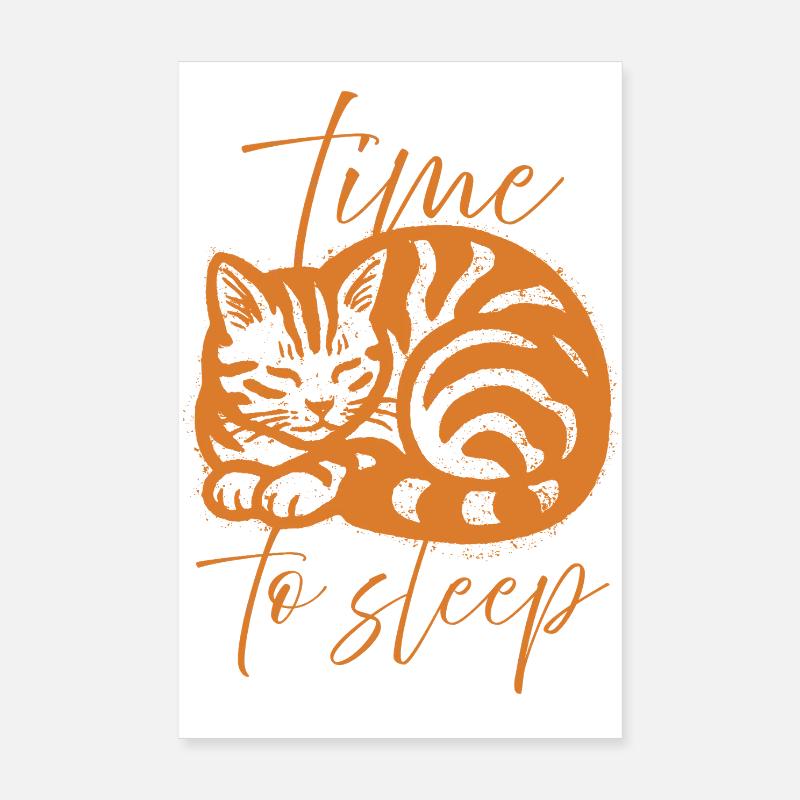 chat endormi Poster 20 x 30 cm