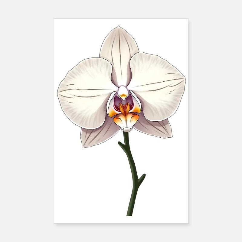 Weisse Orchidee Poster 20x30 cm