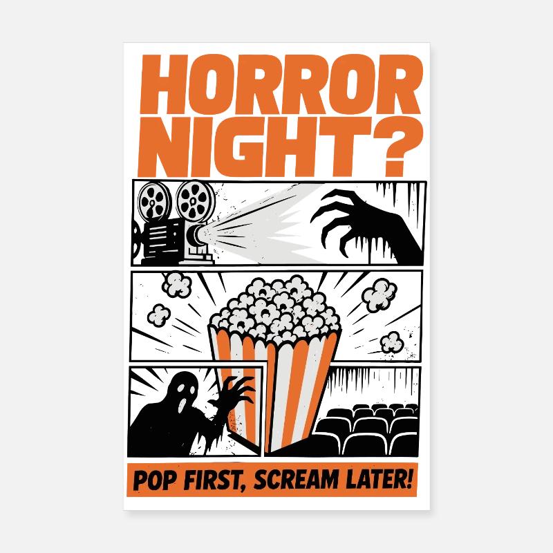 Conception de popcorn pour la Nuit d’Horreur Poster 20 x 30 cm