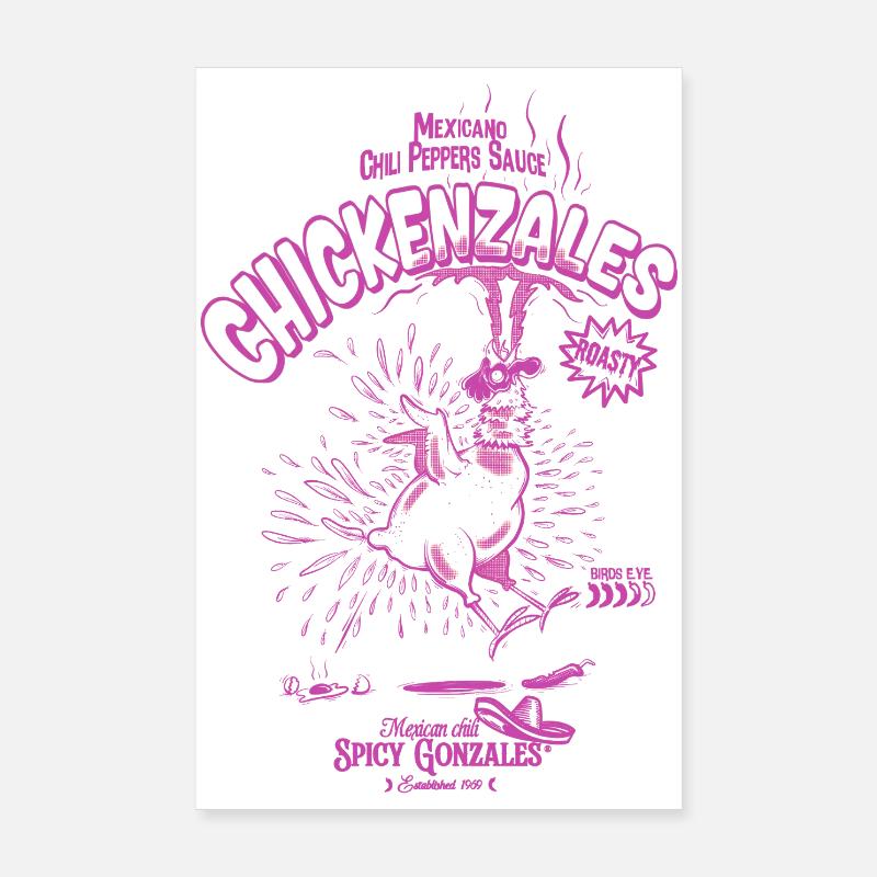 Lila Retro Scharfhähnchen Poster 20x30 cm