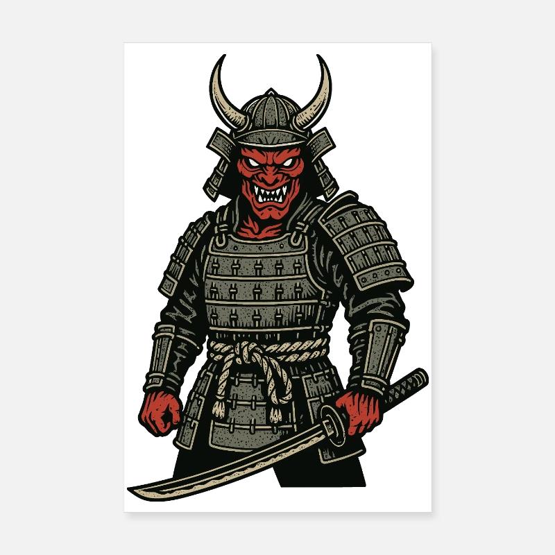 Oni Samurai - Guerrier Démoniaque Poster 20 x 30 cm