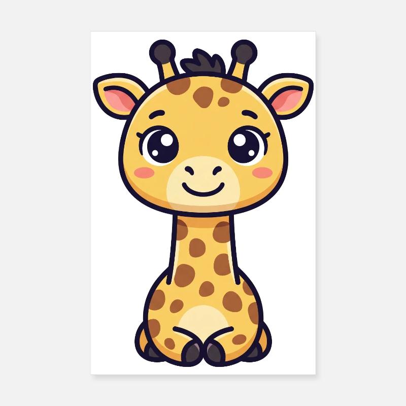 Chibi Giraffe - Poster 8" x 12" (20x30 cm) - white