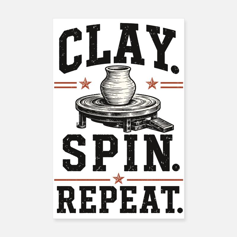 Clay Spin Repeat Keramik Shirt Poster 20x30 cm